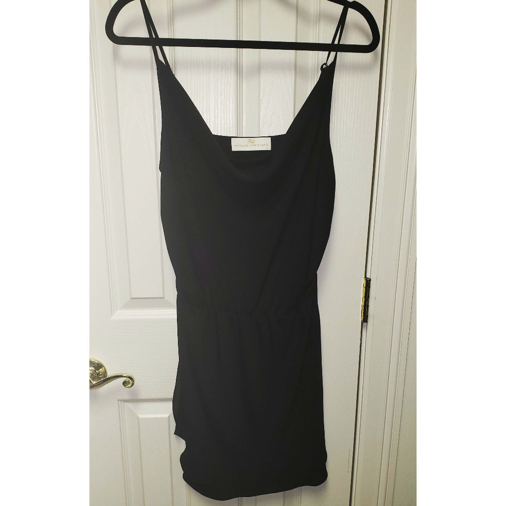 Black Strappy Dress with Ruched Neckline